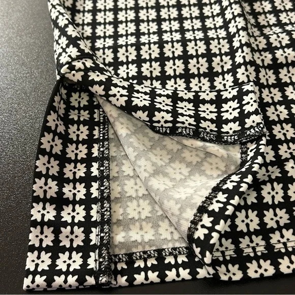 Talbots Plus Woman's Top Shirt Blouse 3/4 Sleeves Split Hem Black White Sz 2X - Picture 4 of 7